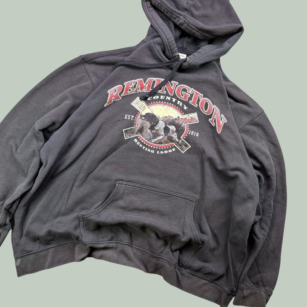 Remington Hoodie Men 2XL Thrashed Hunting Lodge Graphic Outdoor Gorpcore Street